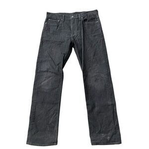 Levis 513 Jeans Mens 34 x 32 Black Straight Dark Wash Denim Preppy Grunge